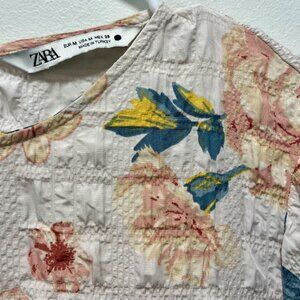 Zara The Sharon Dress - Floral Pattern, Tiered Detail, Crinkle Like Fabric Mini